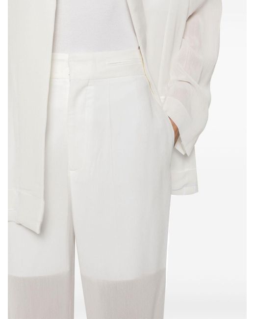 Pantalon droit à effet de transparence Victoria Beckham en coloris White