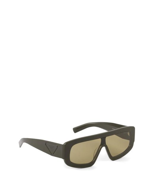 Prada Gray Sunglasses With Triangle Logo for men