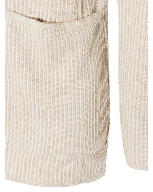 メンズ Lardini リネンコットンジャケット Natural