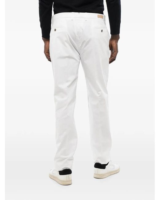 Corneliani White Belt-Loops Trousers for men
