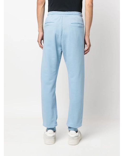 DIESEL Blue Logo-Print Cotton Track Pants for men