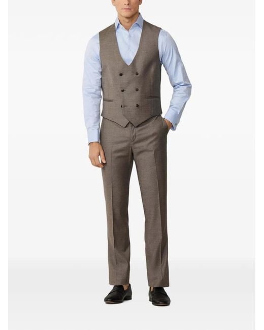 Hackett Gray Double-Breasted Waistcoat for men
