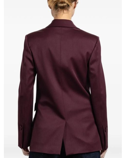 Another Tomorrow Purple Double-Breasted Blazer