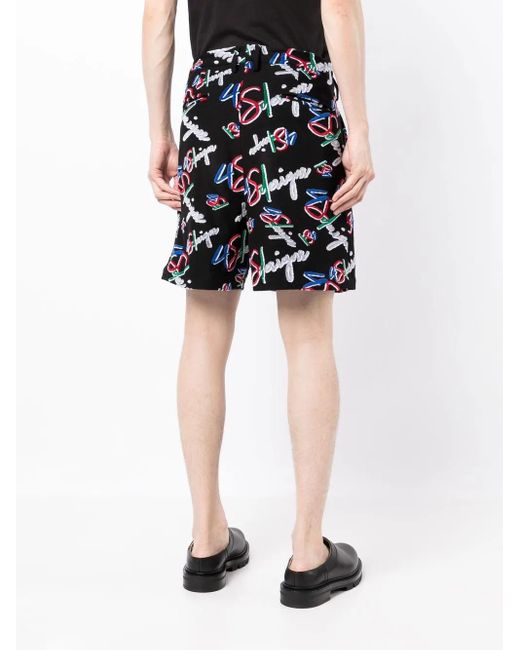 4SDESIGNS Multicolor Logo-Print Velvet-Effect Shorts for men