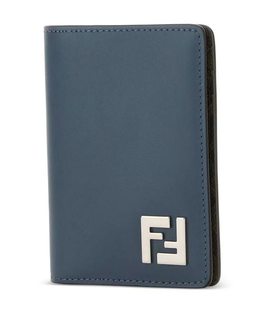 Fendi Blue Zucca-Pattern Cardholder for men