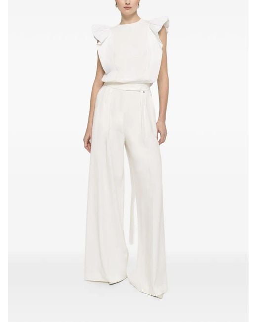 Nissa White Ruffled Top