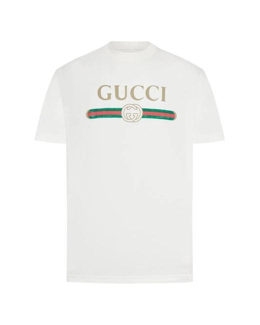 Gucci White Interlocking Gg Web-Print T-Shirt