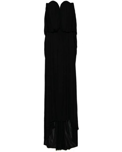 GIUSEPPE DI MORABITO Black Drapiertes Maxikleid