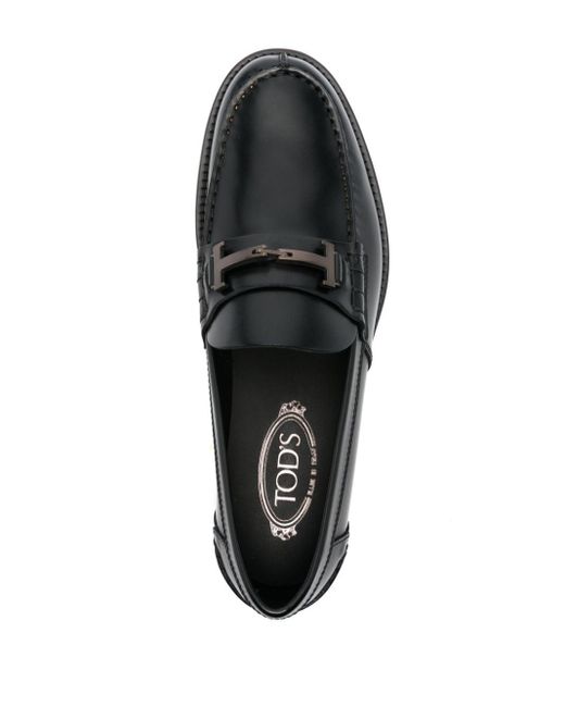 Tod's Black Double T Leather Loafers for men