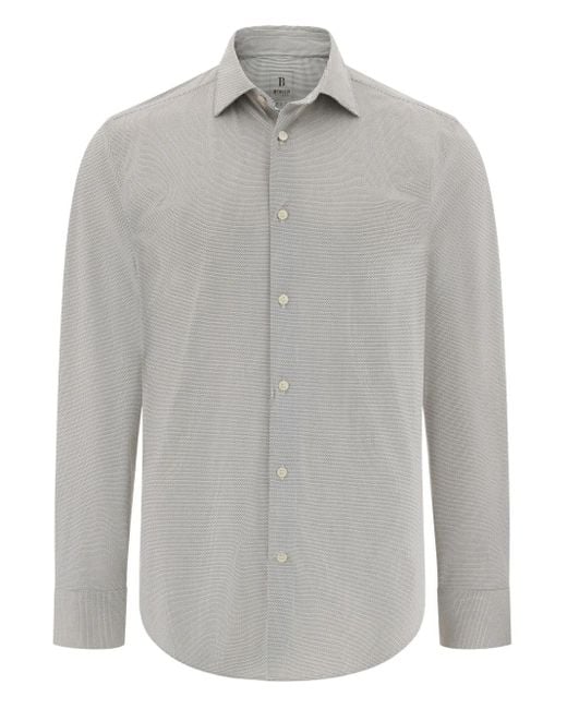 Boggi Gray Long-Sleeve Button-Up Shirt for men