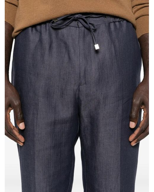 Etro Blue Drawstring-Fastening Trousers for men