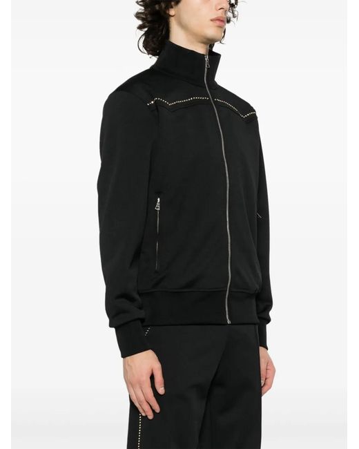 Palm Angels Black Monogram-Appliqué Track Jacket for men