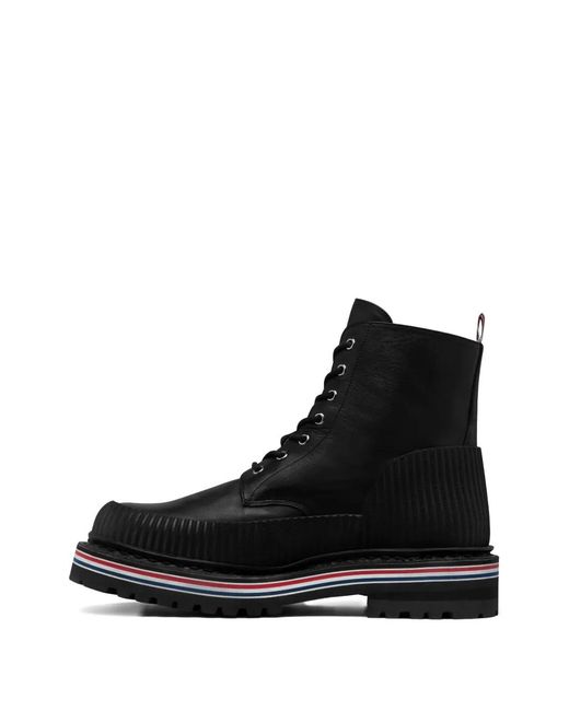 Thom Browne Black Vitello Calf Hiking Sole All Terrain Boots for men