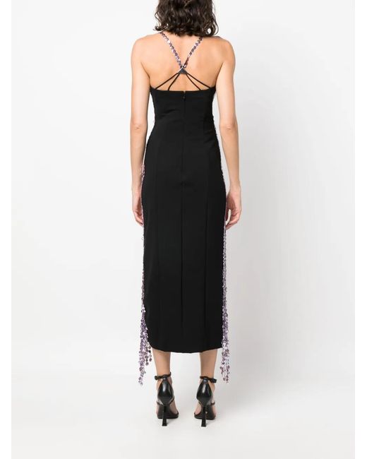 The Attico Purple Avery Pailette-embellished Midi Dress
