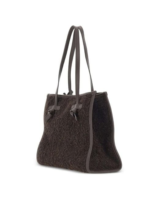MARCELLA CLUB Black Marcella Bouclé-Effect Tote Bag