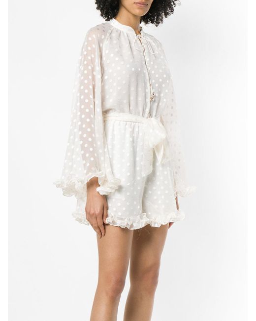 Zimmermann Silk Polka Dot Playsuit in 