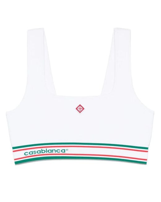 Casablanca White Seamless Sports Bra