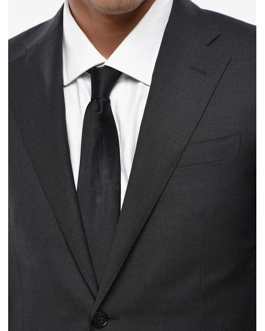 Marina Rinaldi Black Single-Breasted Virgin Wool Blazer for men