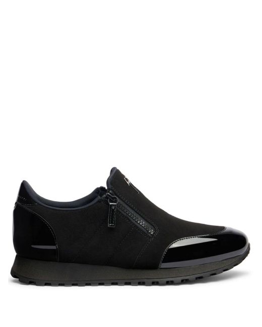 Giuseppe Zanotti Black Idle Run Suede Zip-up Loafers for men