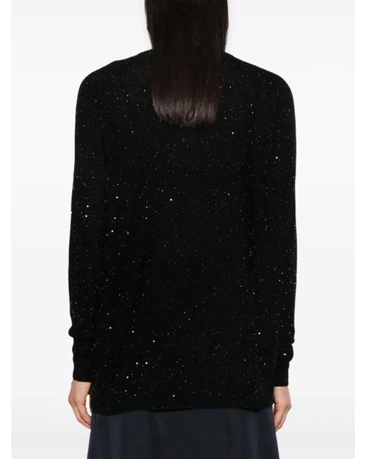 Fabiana Filippi Black Wool Crewneck Sweater