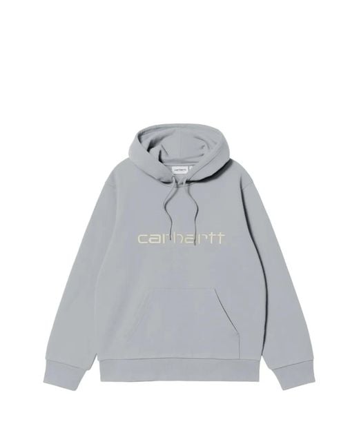 Carhartt Gray Logo-Embroidered Hoodie for men