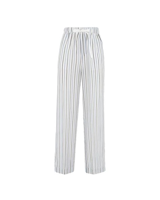 Semicouture White Lidia Striped Trousers