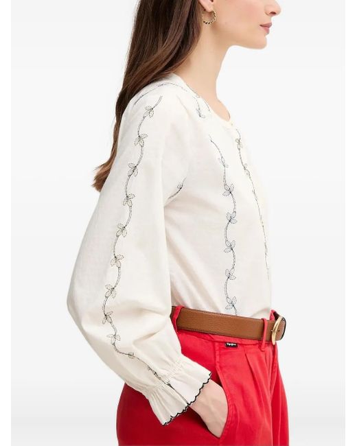 INTROPIA Embroidered-Flowers Blouse