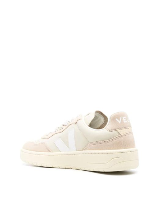 Veja V-90 Panelled Low-Top Suede Sneakers in Natural for Men | Lyst
