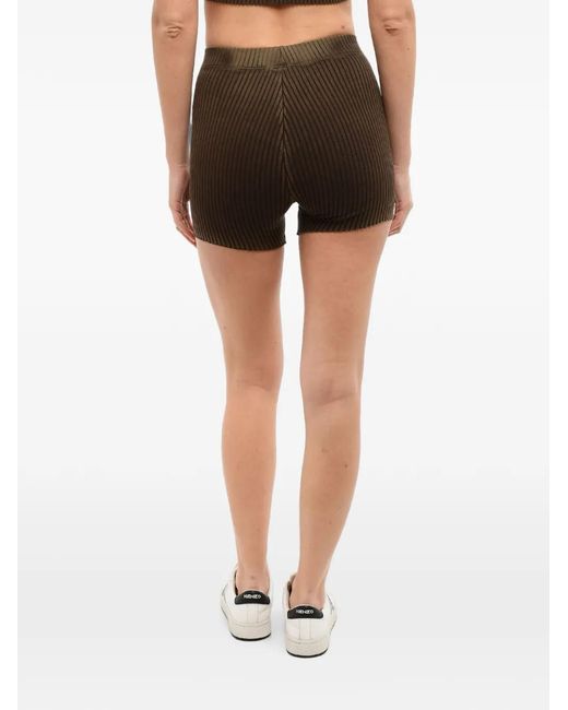Cotton Citizen Black Ribbed Distressed Shorts