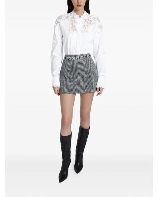 Ermanno Scervino White Rebrodé-Lace Poplin Shirt