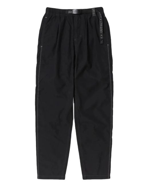 And Wander Black Pleated Belted Trousers for men