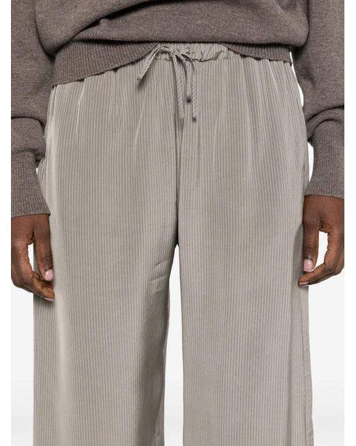 Rohe White Striped-Pattern Palazzo Pants