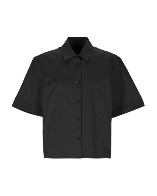Thelatest Black Short-Sleeve Button-Up Shirt