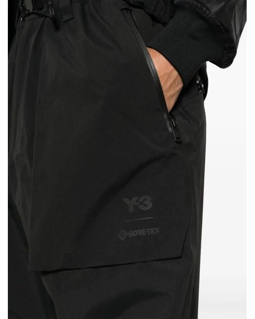 Y-3 Black Graphic Hard Shell Straight Trousers for men