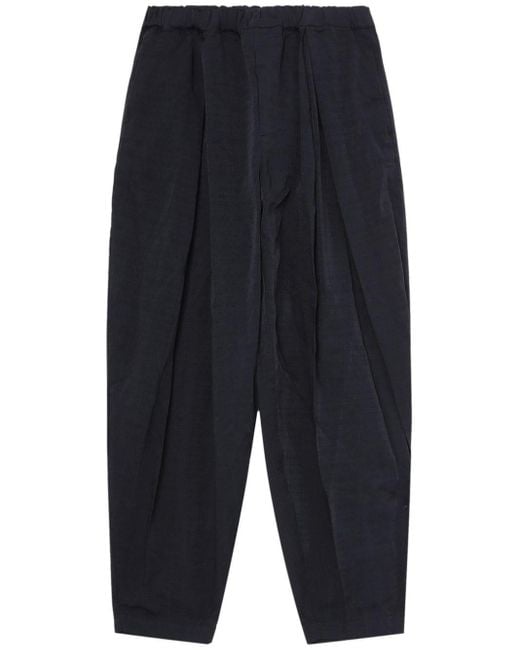 COMME DES GARÇON BLACK Blue Pleat-Detailing Drop-Crotch Trousers