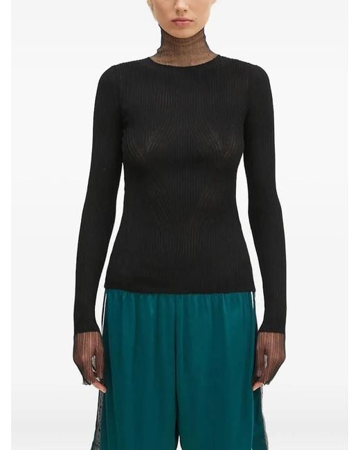 Sportmax Black Derris Ribbed Knitted Top