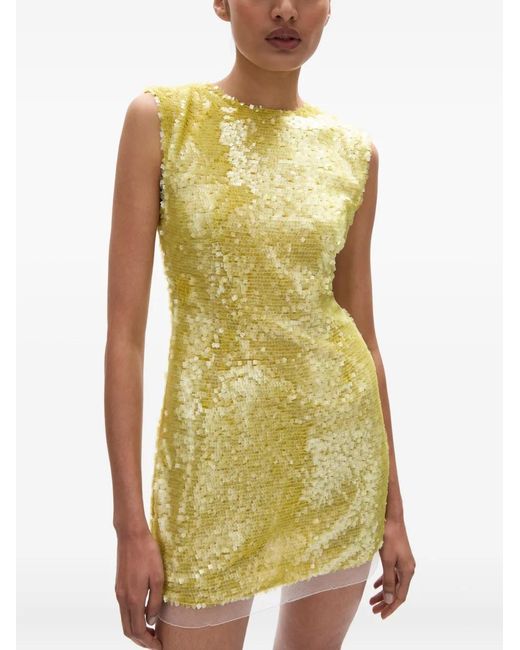 Rachel Gilbert Yellow Kaia Sequin Mini Dress