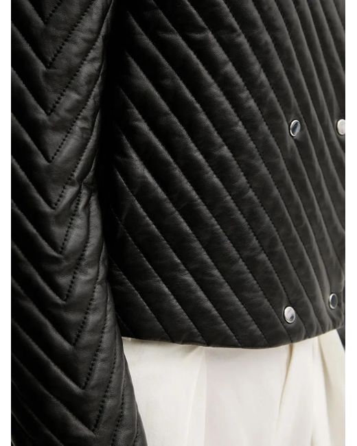 Boss Black Quilted-Chevron Cropped Jacket