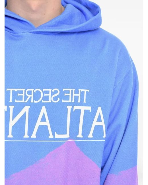 Msftsrep Blue Logo-Print Hoodie for men