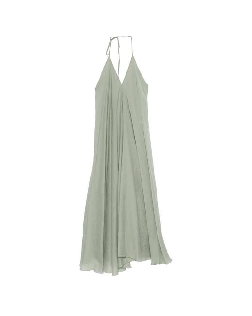 Dixie Green Robe Longue À Dos-Nu Et Col V
