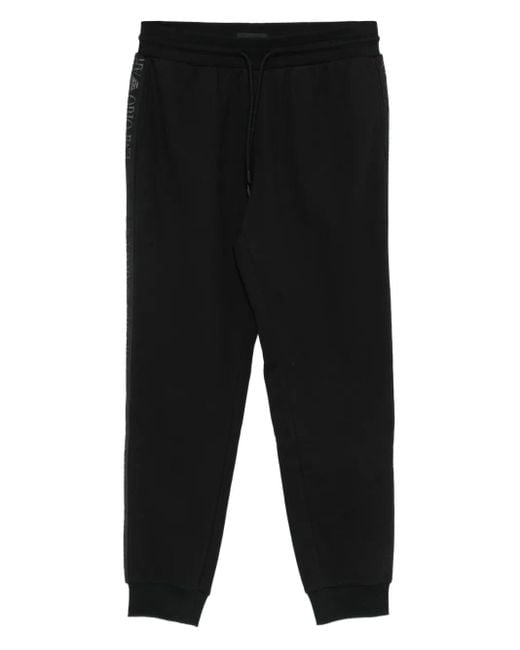 Emporio Armani Black Logo-Detail Track Pants for men