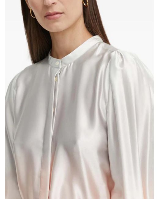 Bruuns Bazaar White Ombre Puff-Shoulder Shirt