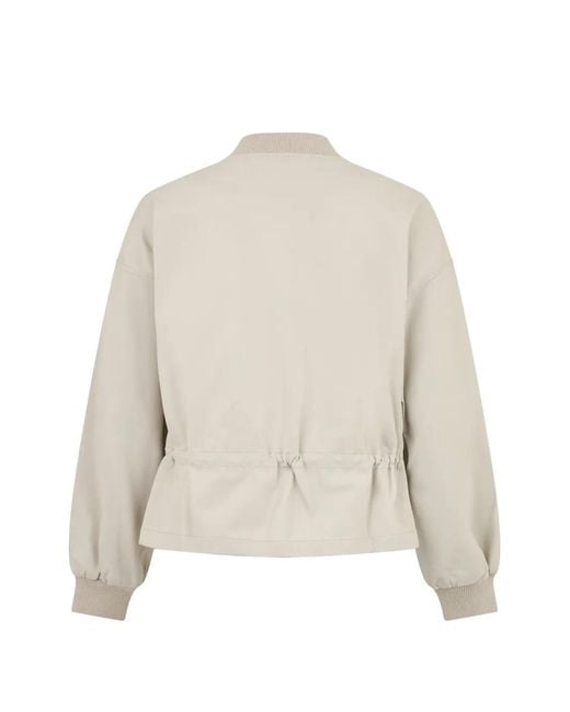 Moorer Natural Drawstring Zip-Up Jacket