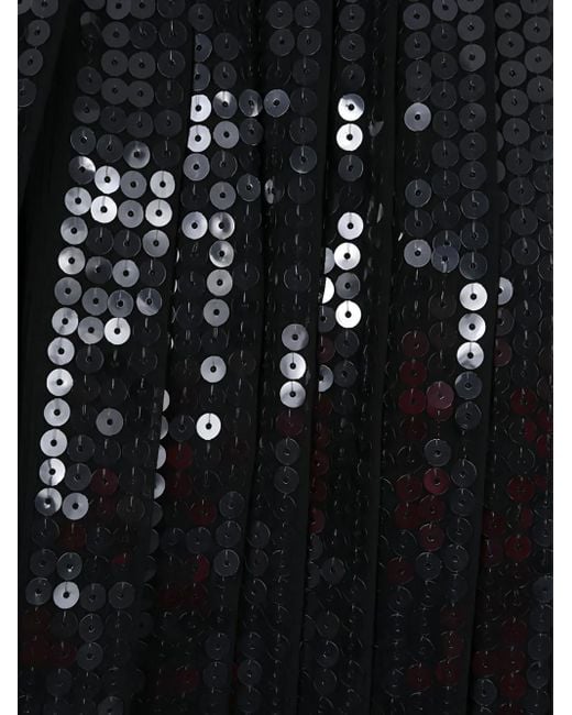 Prada Black Sequin-Embellished Pleated Dress