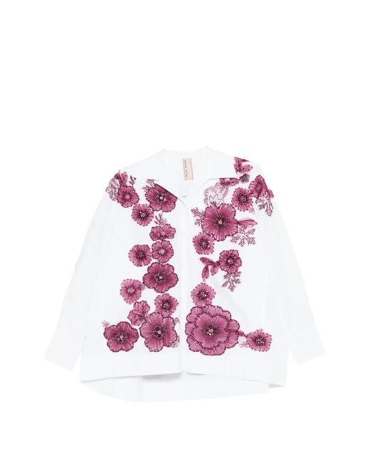 Antonio Marras Pink Robespierre Floral-Embellished Shirt