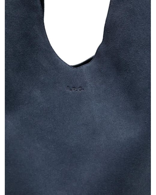 A.P.C. Blue Le Neige Suede Shoulder Bag