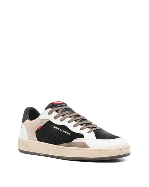 Crime London Black Chelsea Panelled Low-top Sneakers for men