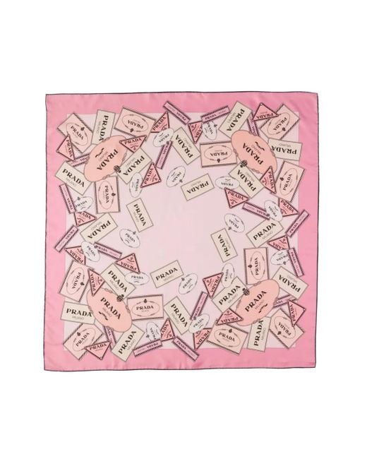 Prada Pink All-Over Print Scarf