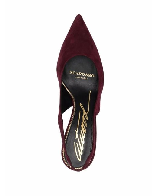 Scarosso Purple X Brian Atwood Sutton Slingback Pumps
