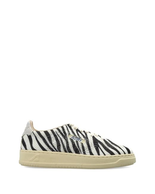 Autry White Zebra-Print Sneakers